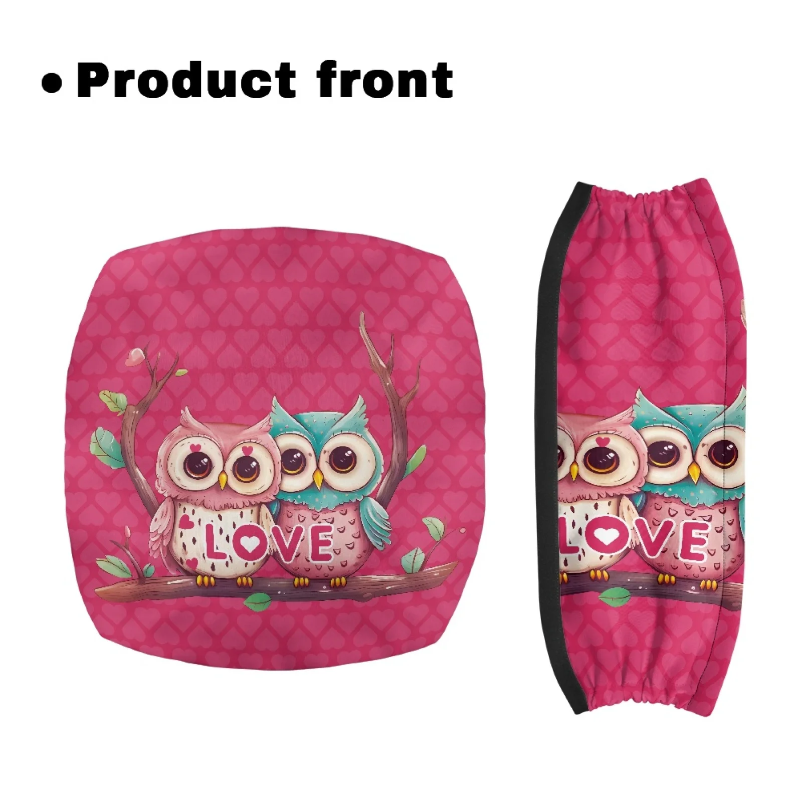 Housses de siège pour déambulateur 2 pièces, motif hibou rose Coloranimal Love, housses de dossier pour personnes âgées, nouveau design