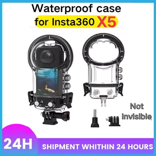 Imagen 2 del producto Funda de buceo profundo de 50M para Insta360 X5, Protector impermeable no invisible, carcasa de buceo subacuático, cámara panorámica Insta360 X5