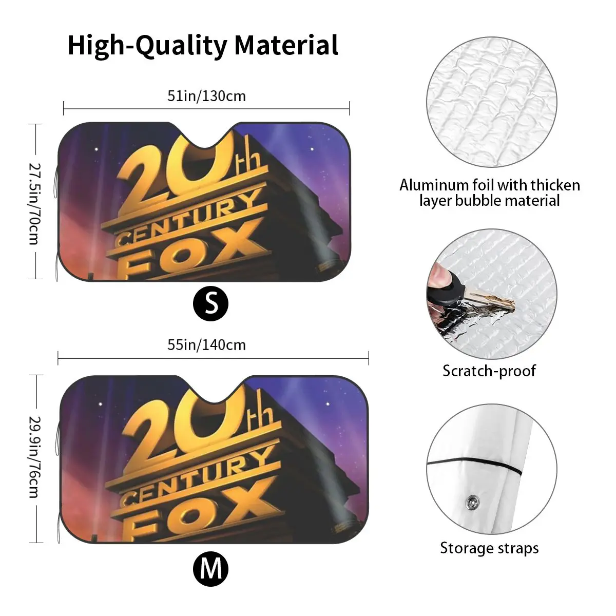 

20th Century Fox Classic Sunshade Windscreen Car Front Windshield Window Sun Visor Accessories Covers