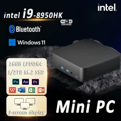 【3-year warranty】2025 New Portable Mini PC Gamer Intel Core i9 8950HK Windows 11 Mini Computer  Gaming PC Desktop