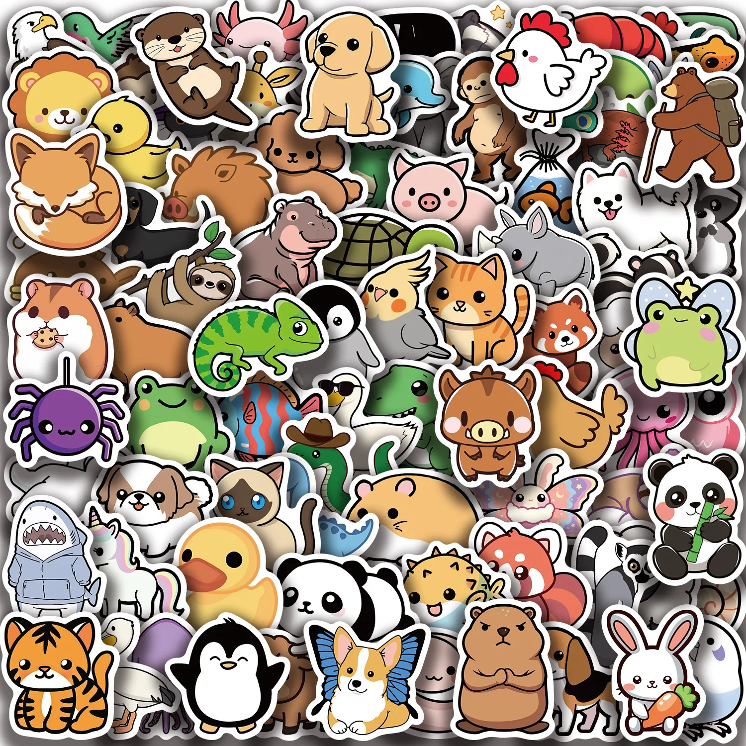 100 Stück Cartoon Tier Illustration Graffiti Aufkleber Gitarre Notebook Gepäck DIY wasserdichte Aufkleber