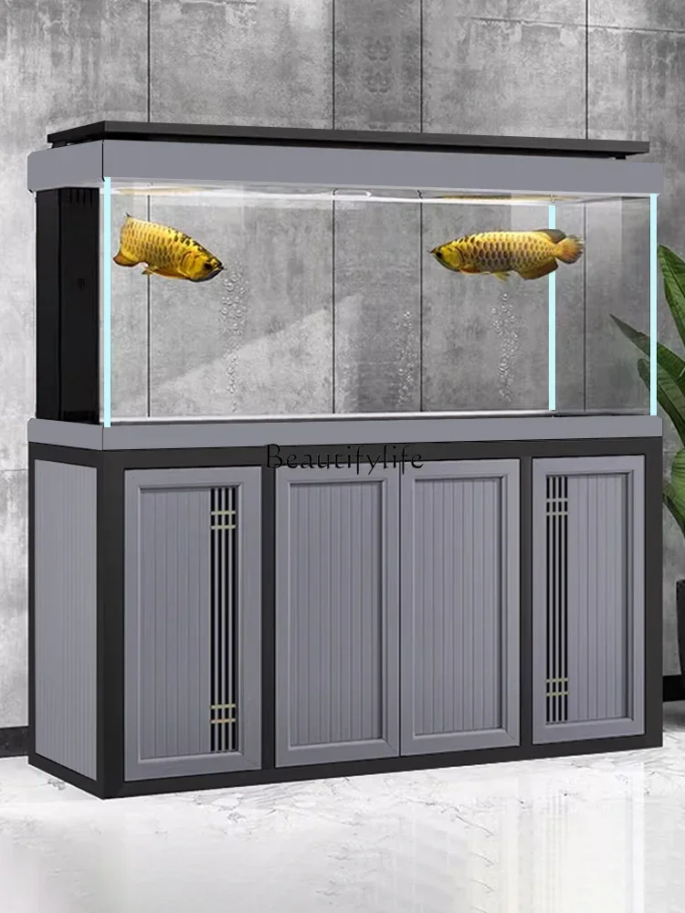 Dragon Fish Tank Aquarium Bottom Filter Living Room Large Floor Office Change Water Super White Tank