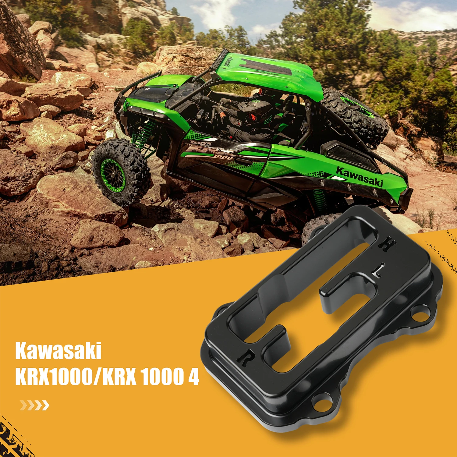 ประตูชิฟเตอร์สำหรับ KAWASAKI KRX 1000/KRX 1000-4 6061ประตูอลูมิเนียม T6สีดำ