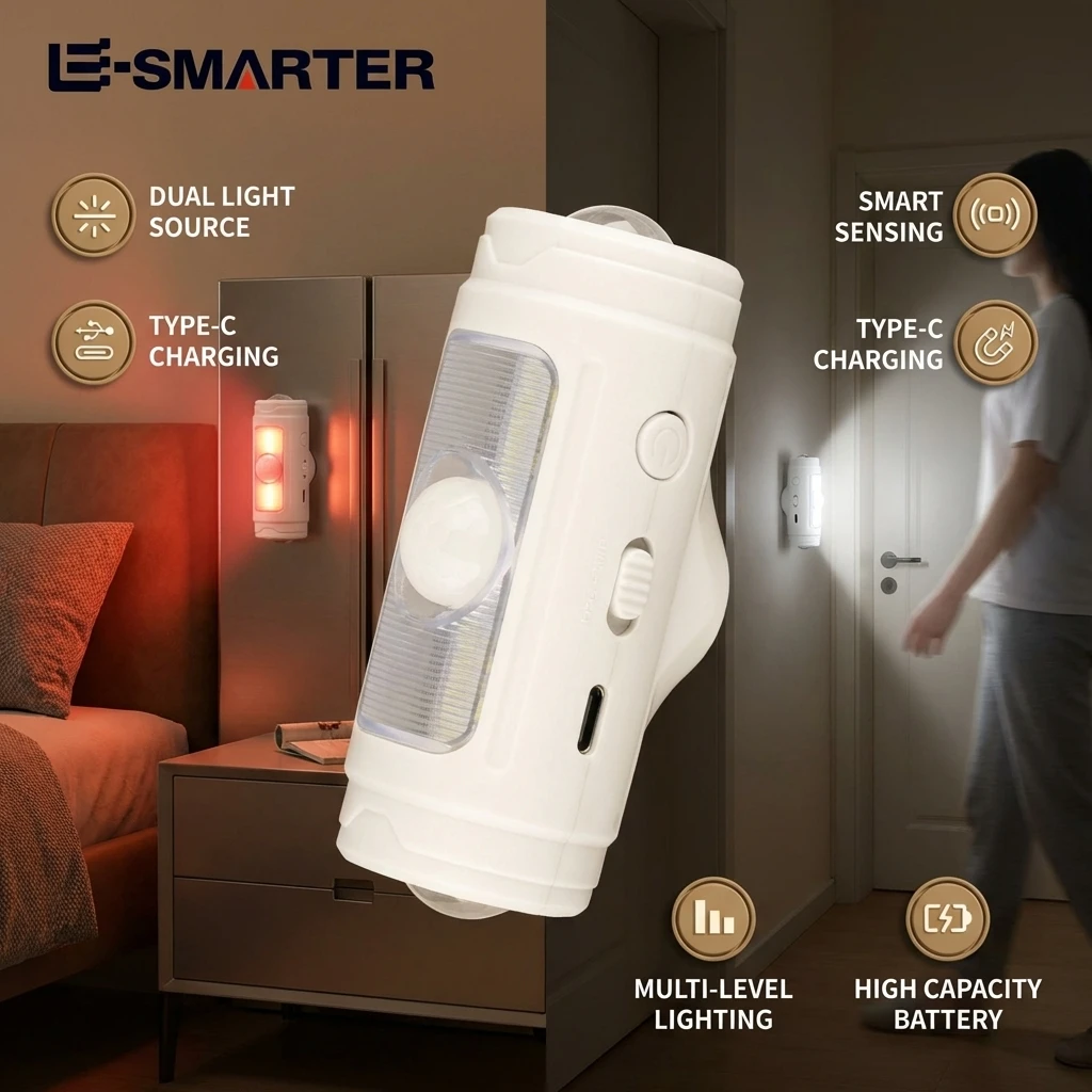 Portable Mini Night Light Atmosphere Sensing Magnetic Indoor Long Battery Life Lamp Convenient Carry-around Ambient Lighting