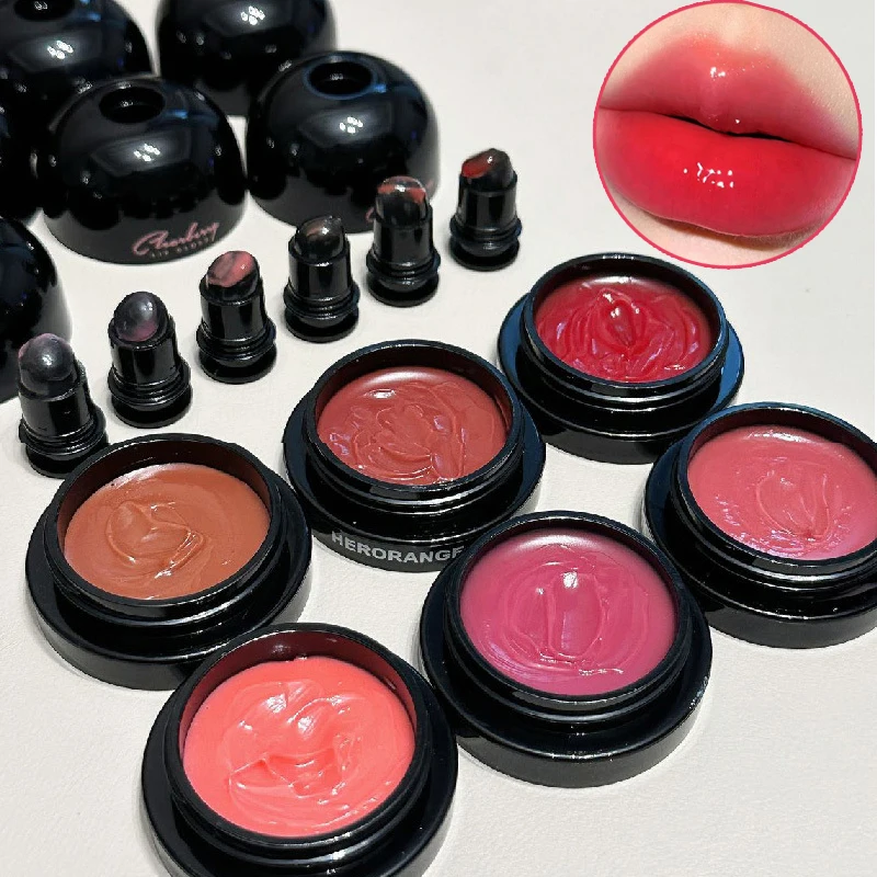 Jelly Rose Lip Tint Balsem Solid Lip Gloss Zorg Hydraterende Olies Lippenstift Primer Koreaanse Make-Up Met Silonenborstel