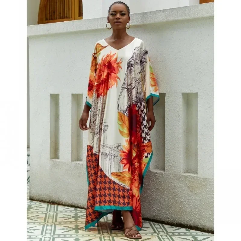 African Boubou Africain Femme Print Dashiki Clothes Big Size Women Maxi Dress Batwing Sleeve Ankara Dresses Girl Party Dress