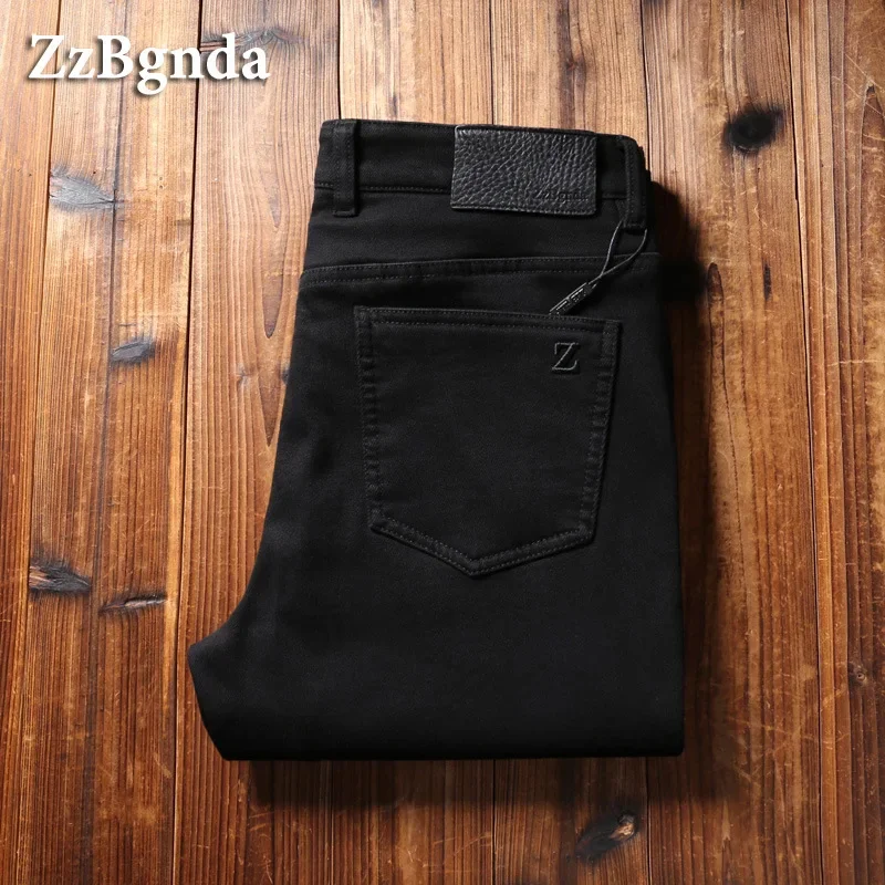 Z-Brand New Luxury Imported Danning Weibang Pure Black Straight-Leg Jeans For Men Trendy Autumn/Winter High-Quality Denim