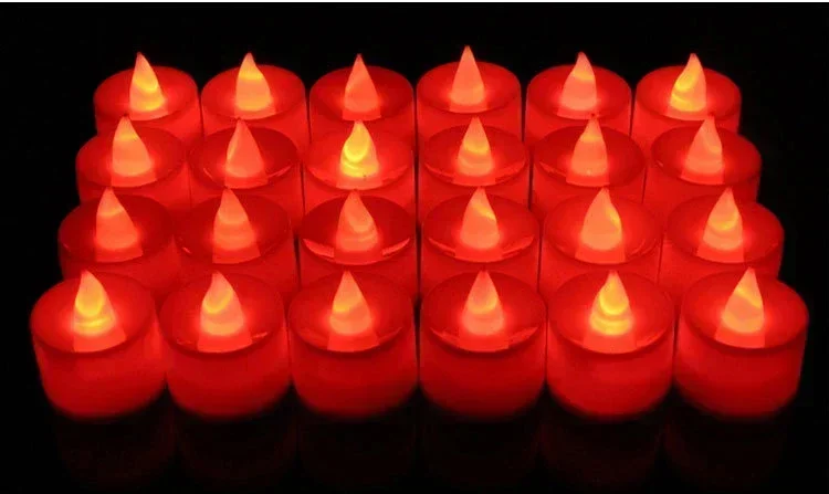1-50Pcs Colorful Flickering Flame LED Candles Light Battery Powered Flameless Simulation Light For Wedding Christmas Home Decor