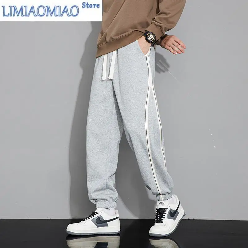 2025 Spring Large Men's Pants Tall 190 Thickened Extended Sanitary Pants 115cm Teen Long Leg Casual Sports Pants