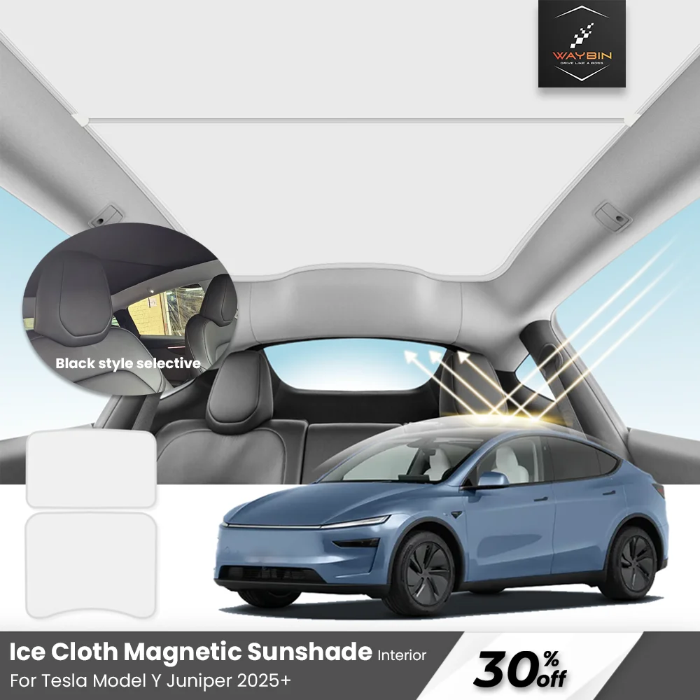 

Magnetic Sun Shades for Tesla Model Y Juniper 2025+ Front Rear Sunroof Ice Cloth Cover Anti-UV Sun Visor Skylight Accessories