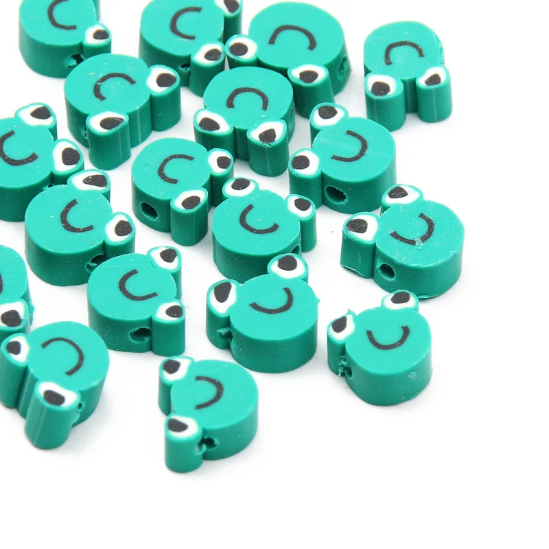 20/50/100pcs Cartoon Frog Polymer Clay Beads Loose Spacer Beads For Jewelry Making Bracelet Necklace DIY Handmade Accessories