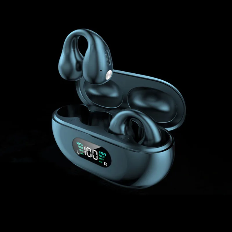 

NEW TWS Bluetooth 5.3 Earphones LED Display Bone Conduction Wireless Headphones Ear-Hook Sport Earbuds Touch Control Headset