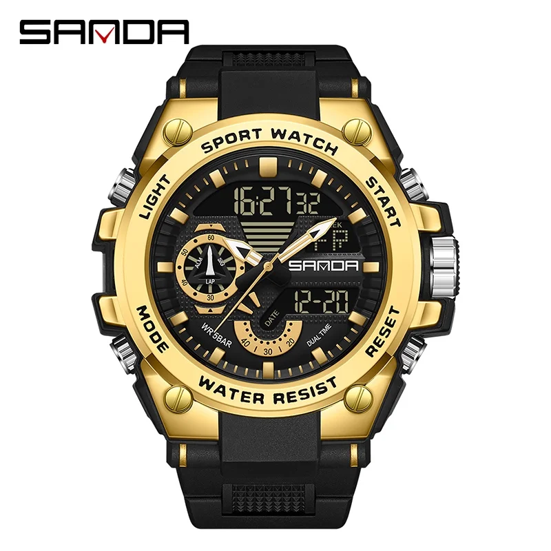 Sanda Herren-Armbanduhr, digital, modisch, wasserdicht, Outdoor-Sport, multifunktional, elektronisch, SD3302-12 4