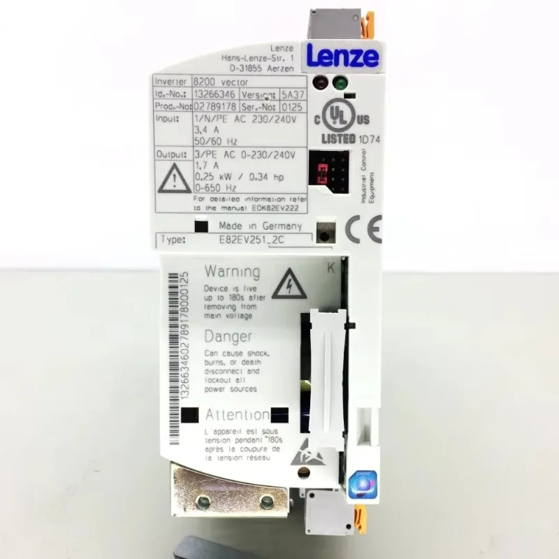 Brand New Original Lenze 8200 Vector 240V 0.37kW Frequency Inverter E82EV371K2C E82ev113 Emf2177ib 8400 Lenze Servo Drive