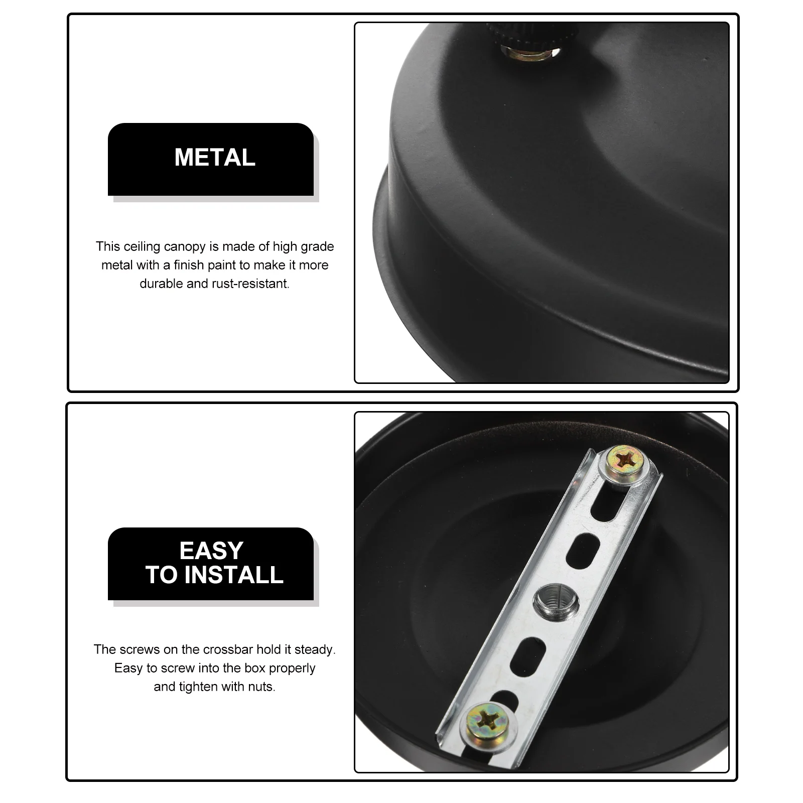 

2pcs Ceiling Light Canopy Chandelier Mounting Plate Durable Metal Cover Bracket For Pendant Lamp Parts Easy Install Rust