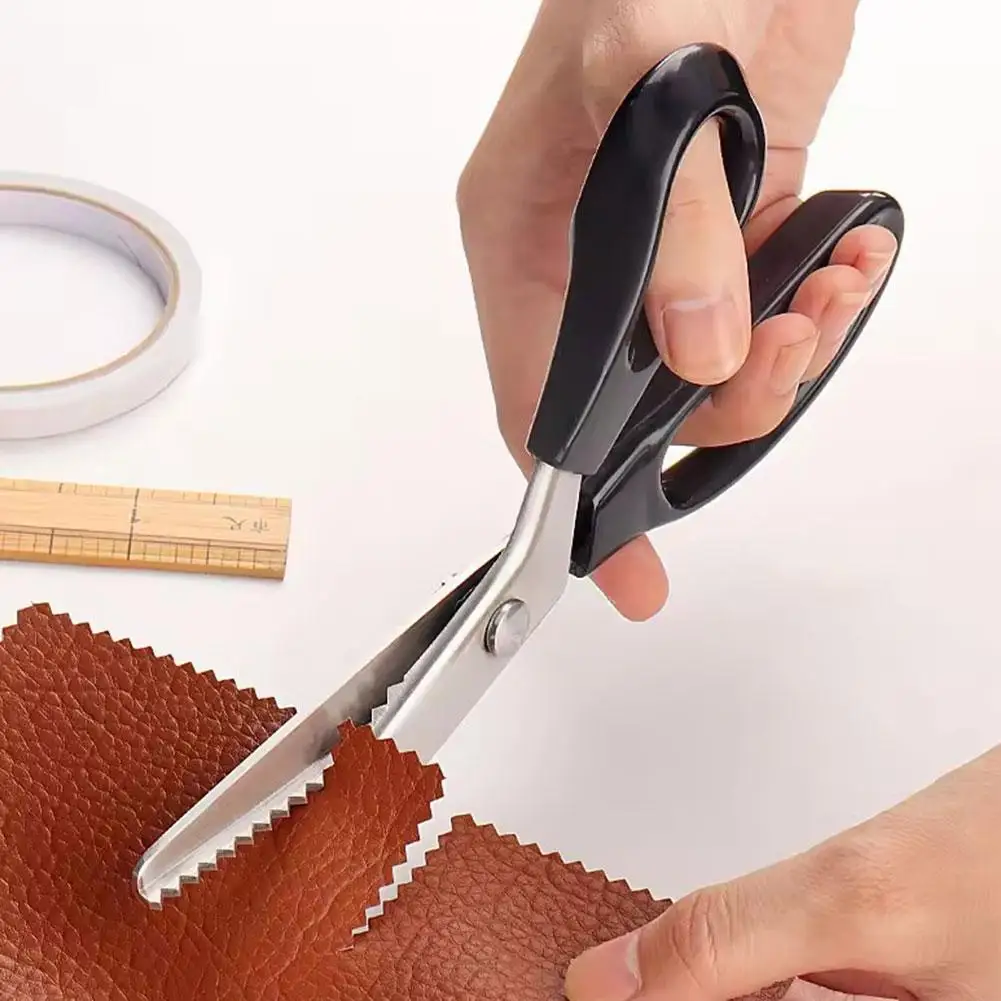 Stainless Steel Pinking Scissors Triangle Arc Teeth Lace Cloth Crafts Dressmaking Zig Zag Cut Tailor's Scissors Sewing Shears