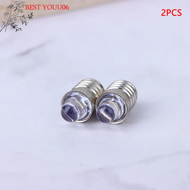 

Hot 2pcs E10 Led Flashlight Bulb DC 3V 6V Instrument Bulb Indicator Lamp Replacement Torch Bulb Bike Lamp Warm White White