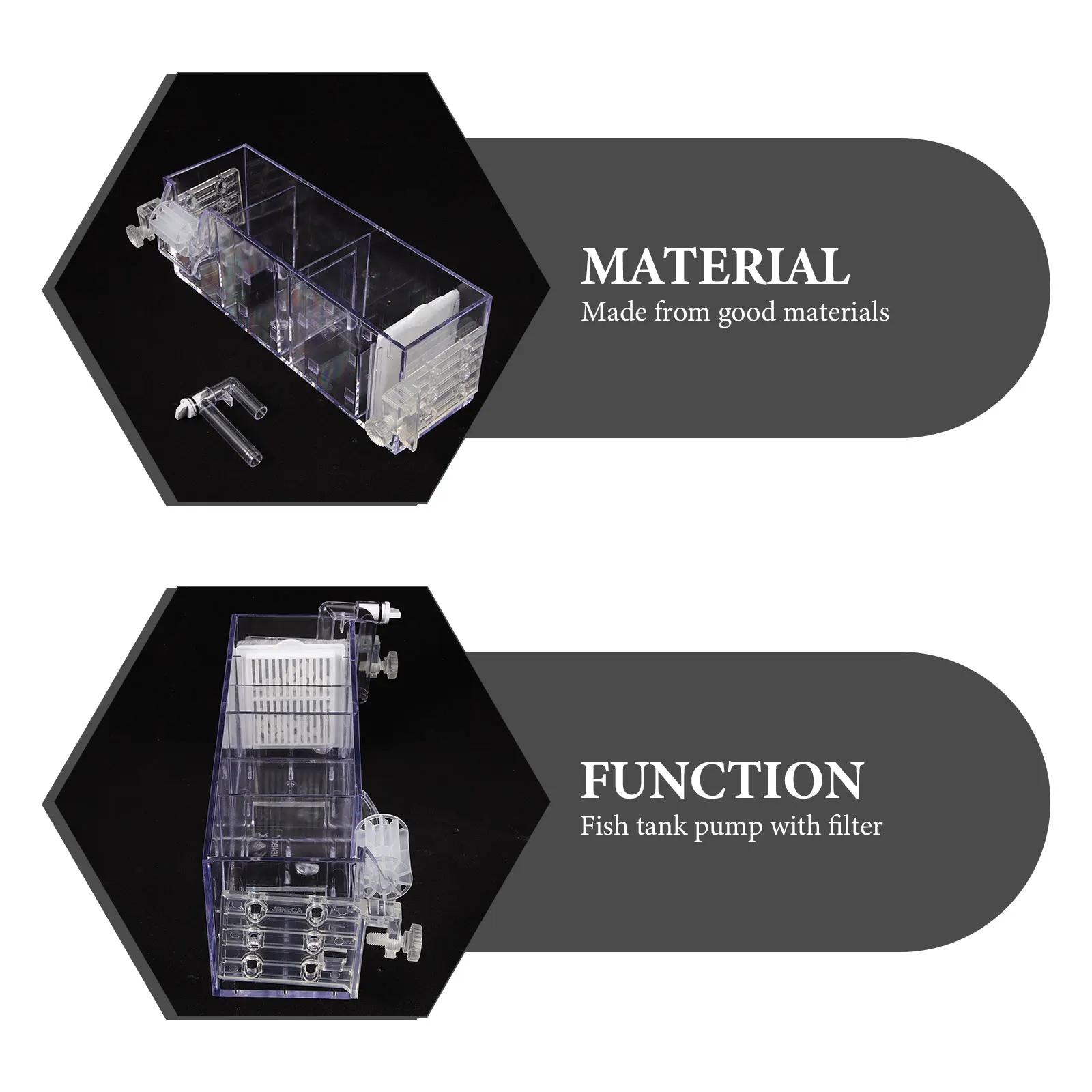 

1 set 1 Set Fish Tank Filter Box Acrylic Aquarium Purification Transparent Waterfall Flow Reusable Long Life For Home Office