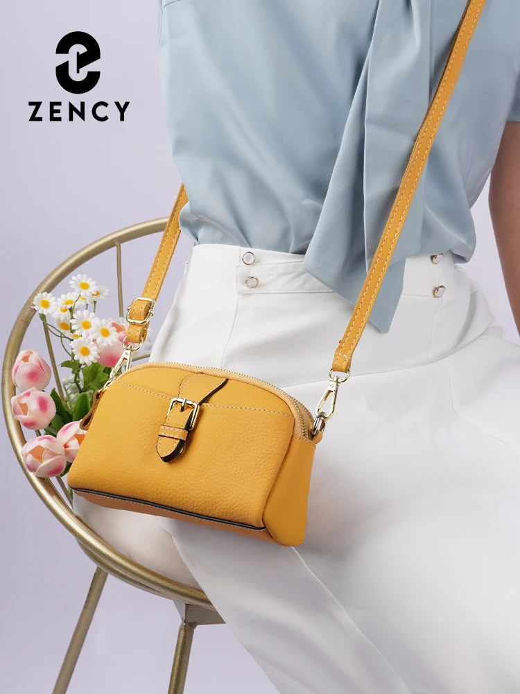 Zency Women Wristlets Bags Female Purse 100% Genuine Leather High Quality Small Bag Large Capacity Crossbody Phone Bag