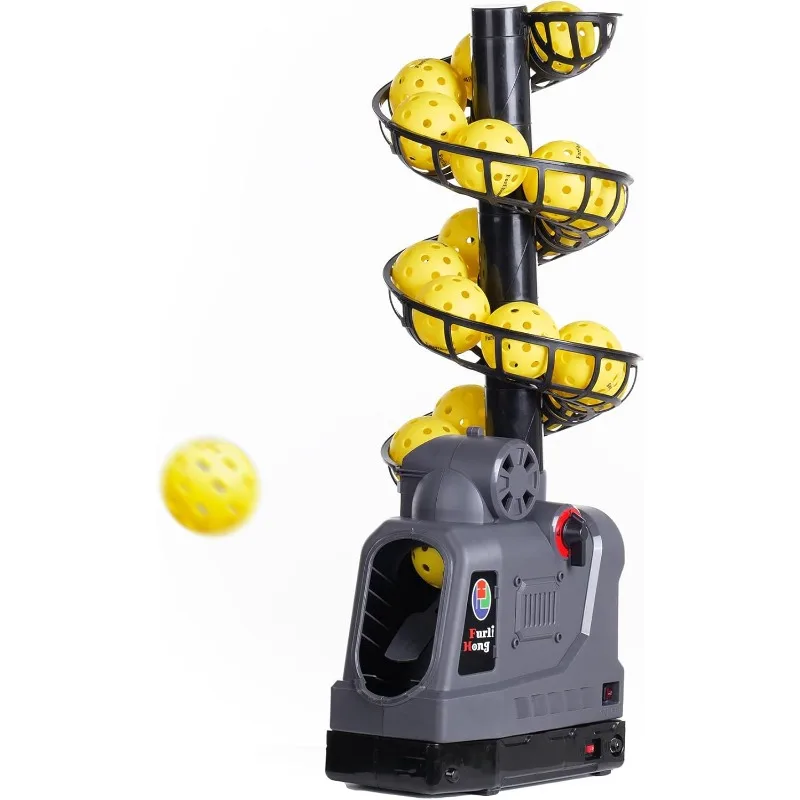 Pickleball Machine with Auto Swing, 3 Angles & 4 Speeds Adjustable, Portable Pickleball Launcher for Indoors & Outdoors P