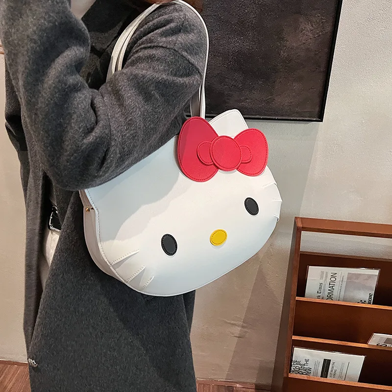 

Cute Hello Kitty Storage Bag Anime Women Accessories Versatile Fashion Student Shoulder Decoration kawaii Girl Gift Wholesale