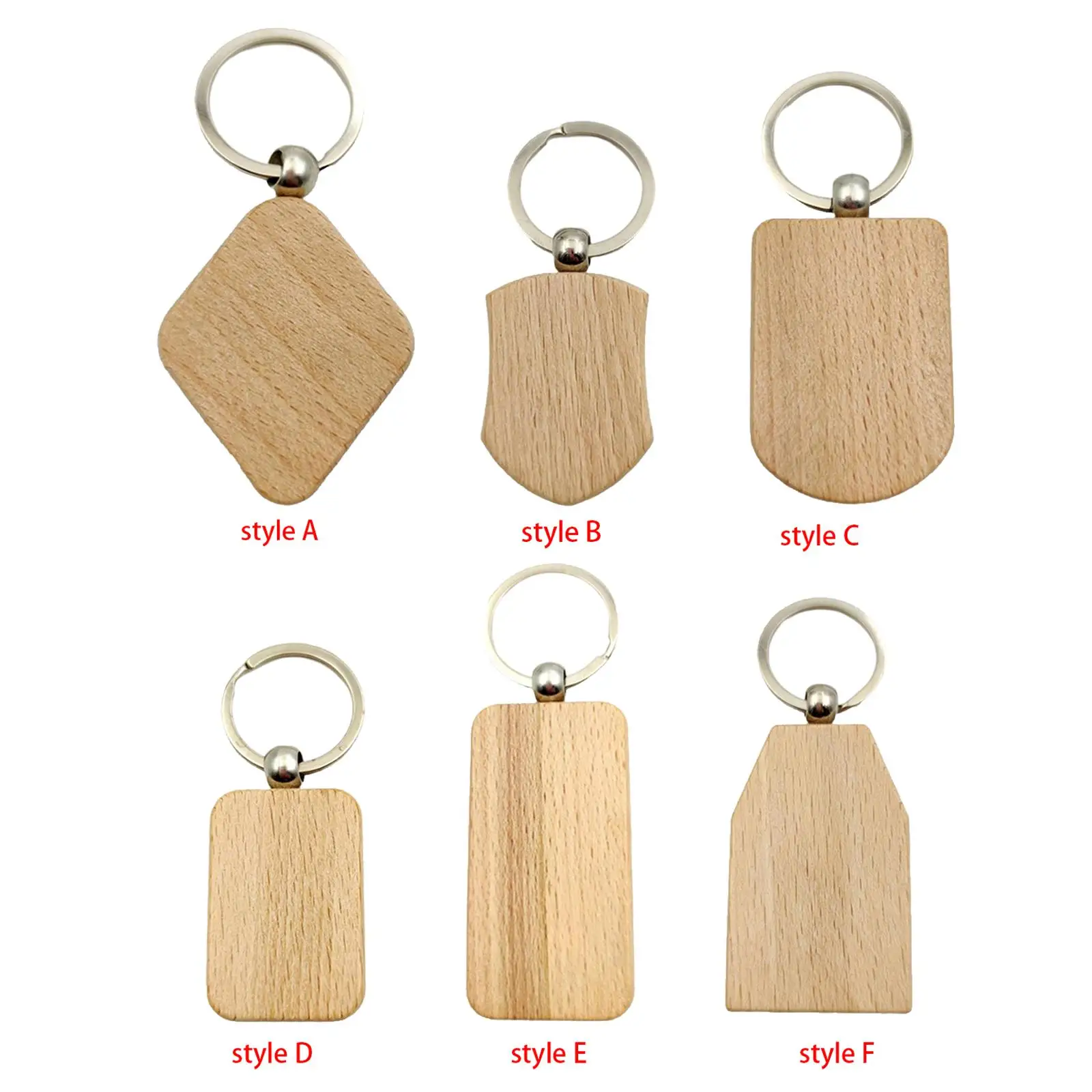 Blank Wood Slices Keychain Supplies for Engraving Carving Painting with Key Rings for Craft Jewelry Making