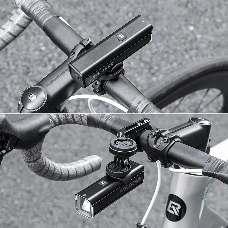 ROCKBROS Bike Light With Gopro IGS Holder 1000 Lumen Cycling Light 4500mAh TypeC Charging Waterproof Front Bicycle Flashlight