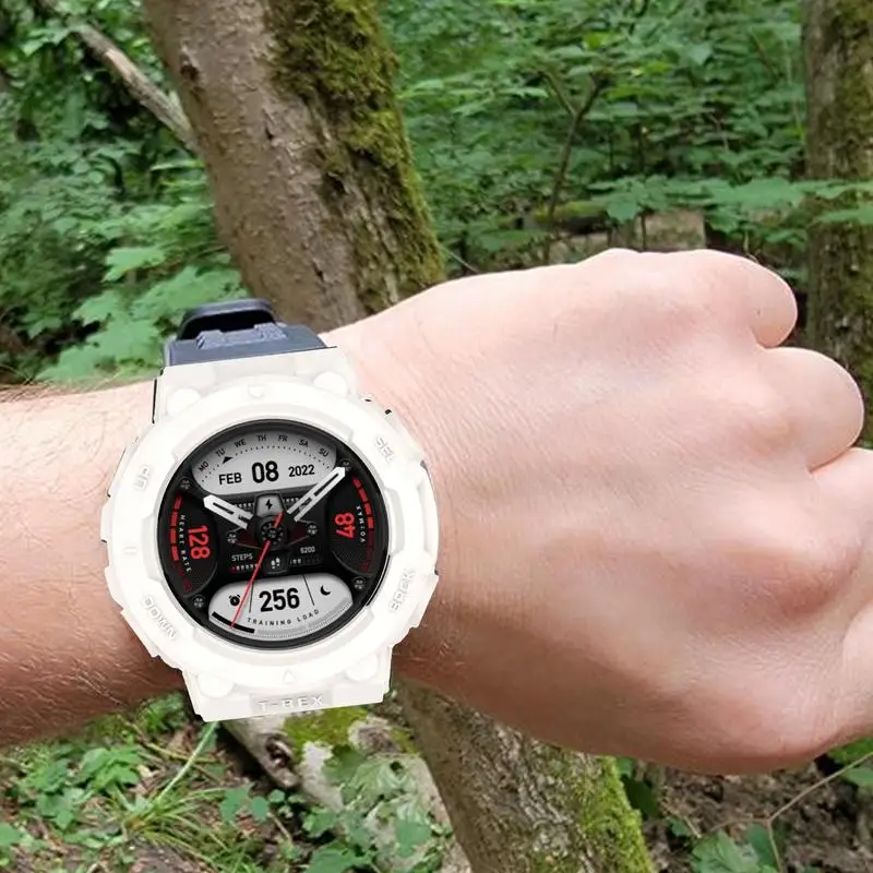 غطاء ساعة ذكية ل amazfit T-Rex 2 ساعة الغطاء الواقي مع حافة مسطحة تصميم ساعة واقية حالة تبسيط شكل