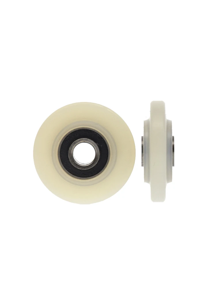 8 Peças de Rolamento de Plástico Plano de 6x28x8mm com Furo Interno de 6mm, Roda de Rolamento Resistente ao Desgaste para Portas e Janelas