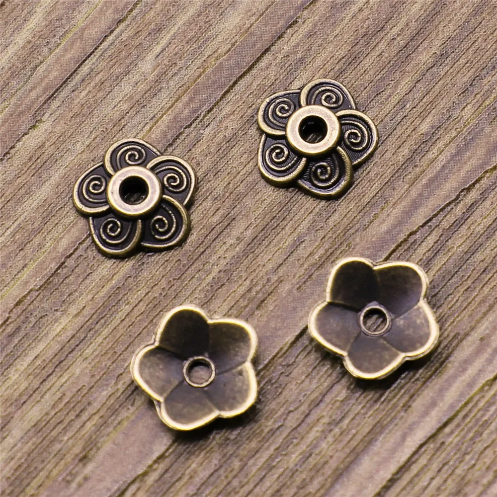 100pcs 5 Colors 9x9mm Flower Bead Caps Jewelry Findings Bead End Caps Jewelry Making Findings Bead Caps For Jewelry Making