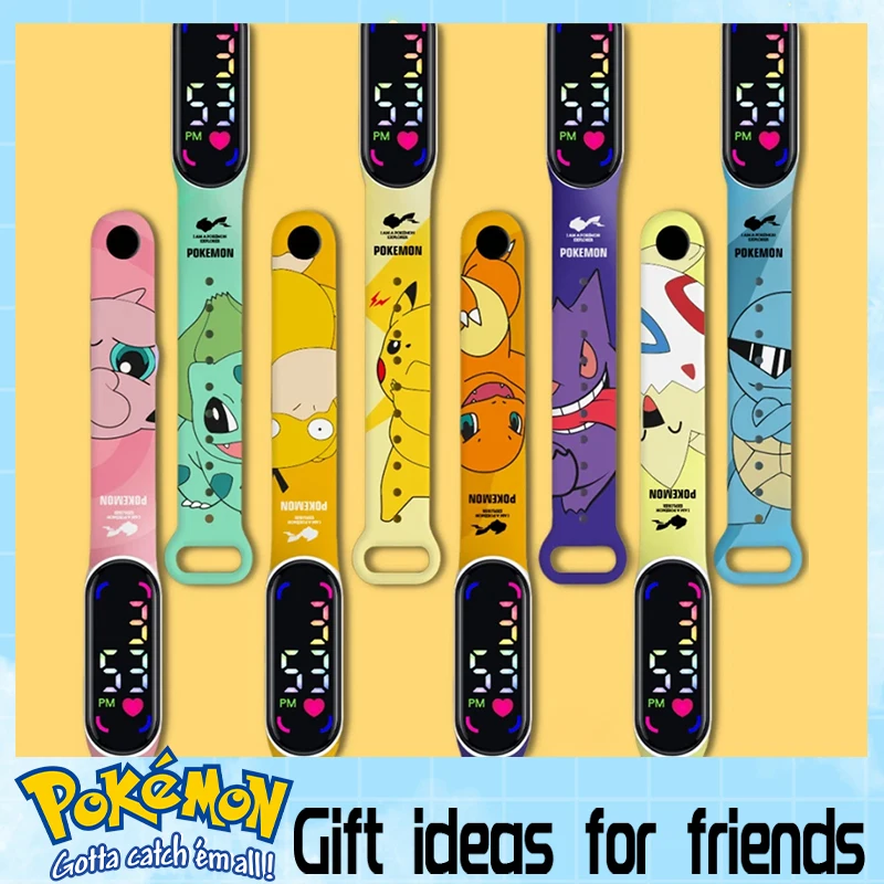 

Pokemon Watch Pikachu Gengar, LED Digital Waterproof Watch for Kids, Electronic Wristwatch Boys Girls Birthday Gift