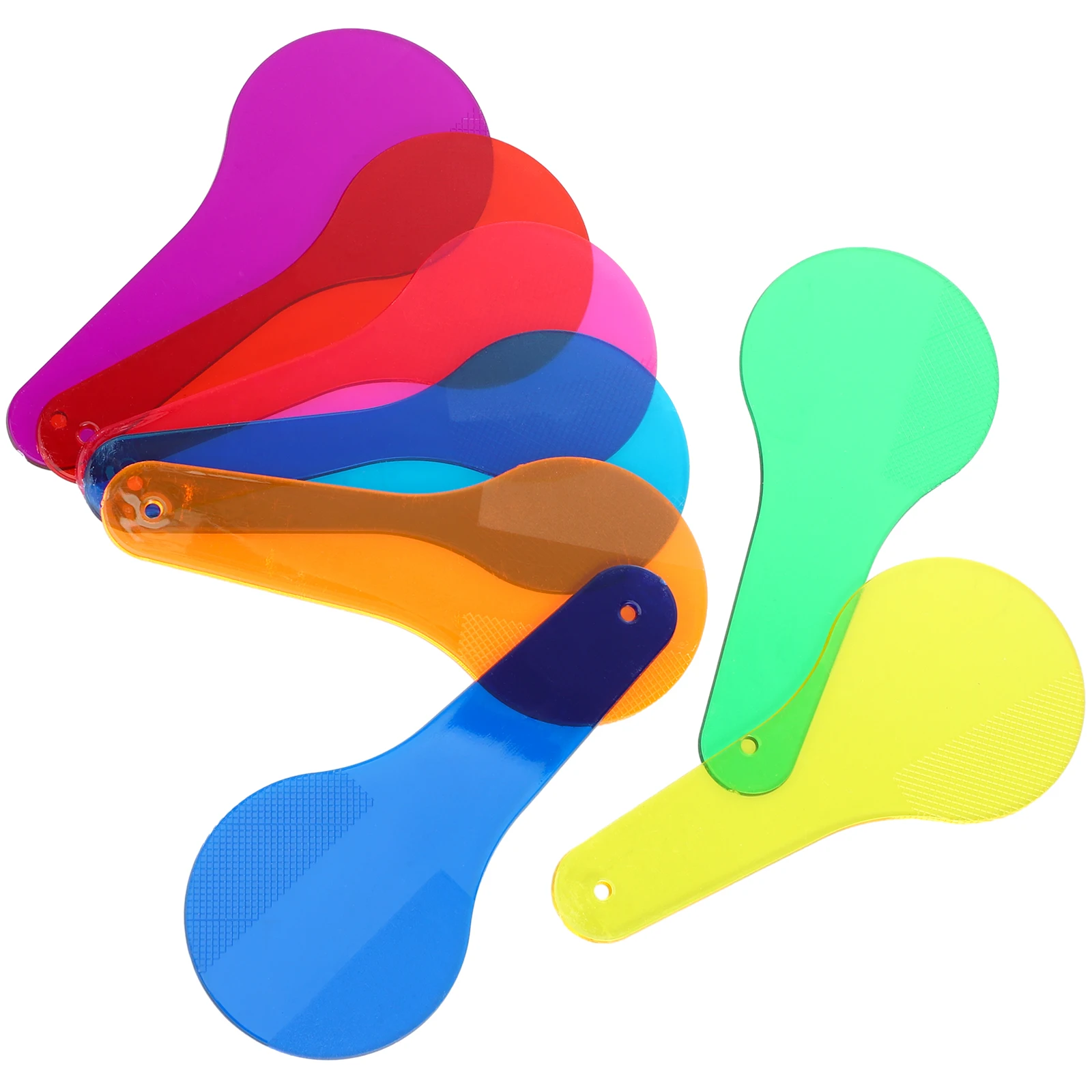 

Color Translucent Sheets 8 Colors Round Handle Teaching Discovery Equipment Students Learning Color Mixing