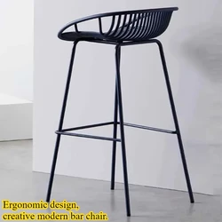 Salon Nowoczesne krzesło barowe Minimalistyczne biuro Jadalnia Metalowe krzesło barowe do gier na świeżym powietrzu Camping Taburetes Para Barra Furniture