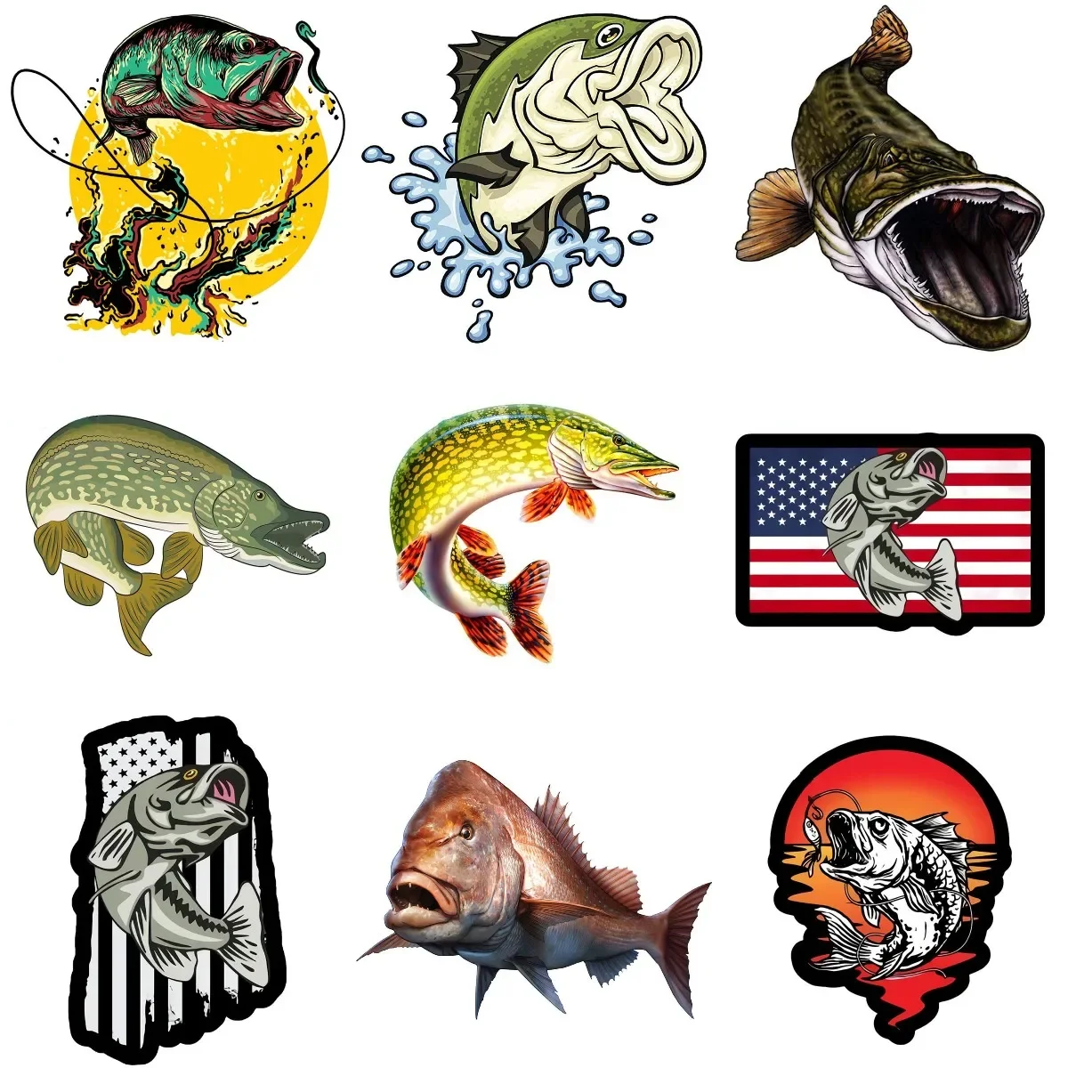 

Creative Fish Fishing Perch PVC Sticker for Decorate Car Wall Room Truck Window Camper Van Bicycle Motorcycle Decal Accessories
