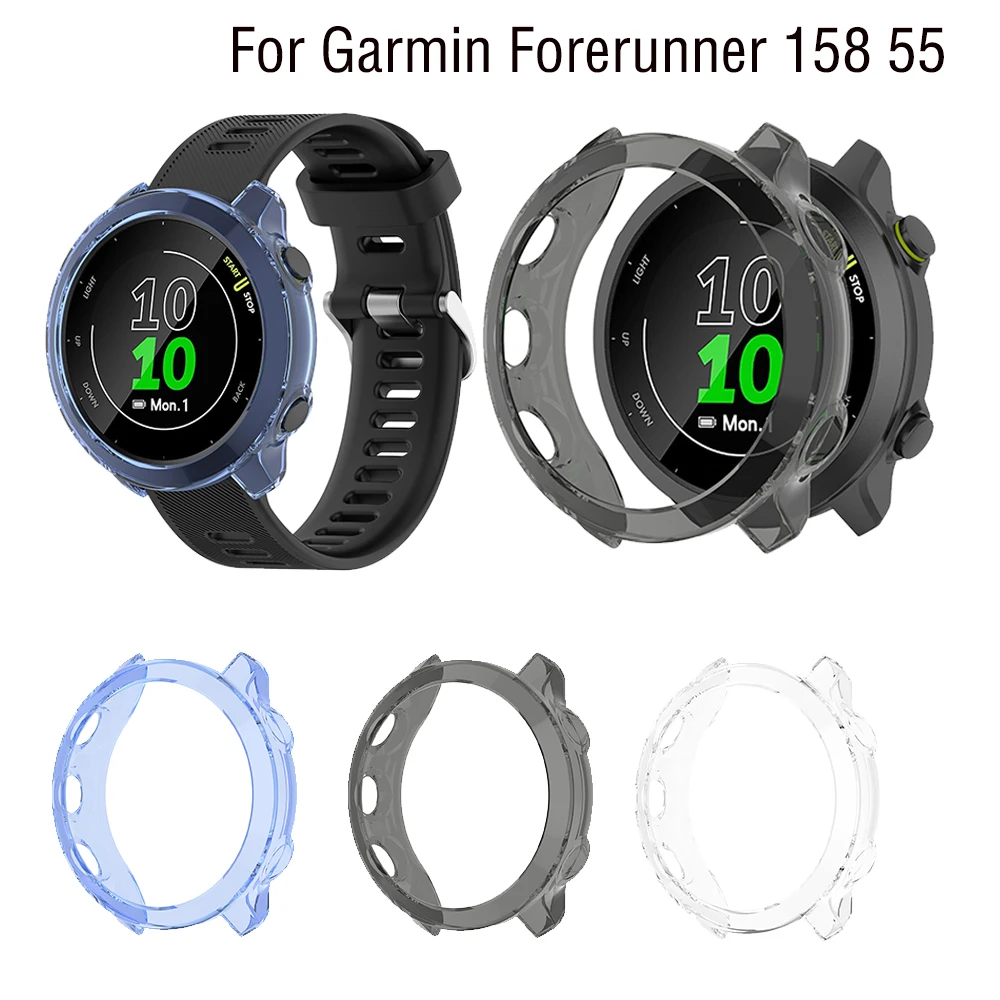 Full Protective Case Cover Shell For Garmin Forerunner 55 158 Smart Replacement Accessories Frame Case TPU Screen Protective