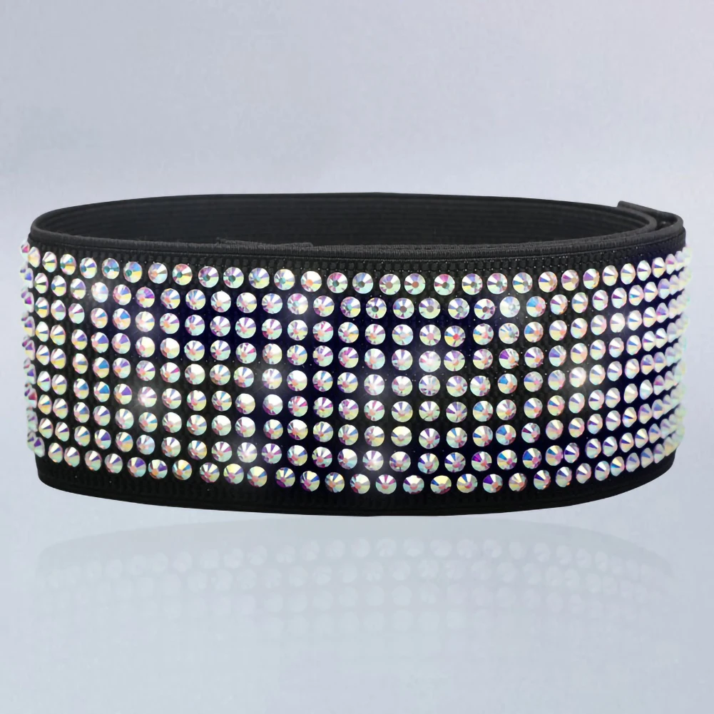 เข็มขัดสตรีเต้นรําเข็มขัดกีฬาเต้นรําอุปกรณ์เสริมเครื่องประดับ Rhinestone แฟชั่น All-Match ประสิทธิภาพแน่น