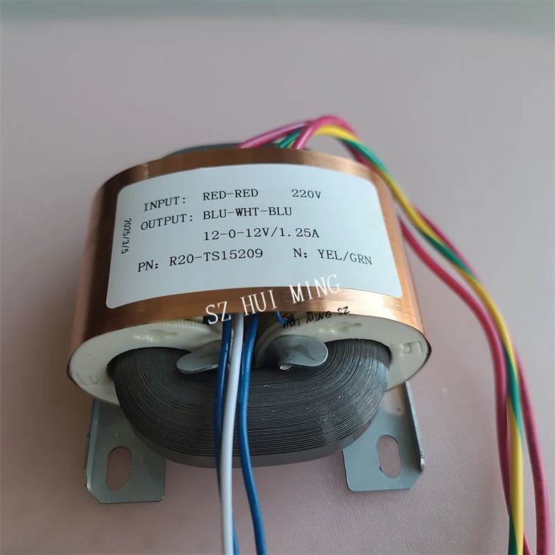 R Core Transformer 20W Dual 12V R20 Transformers Converter 220V To 12V-0-12V 1.25A Copper Shield DAC pre-amplifier HIFI decoder