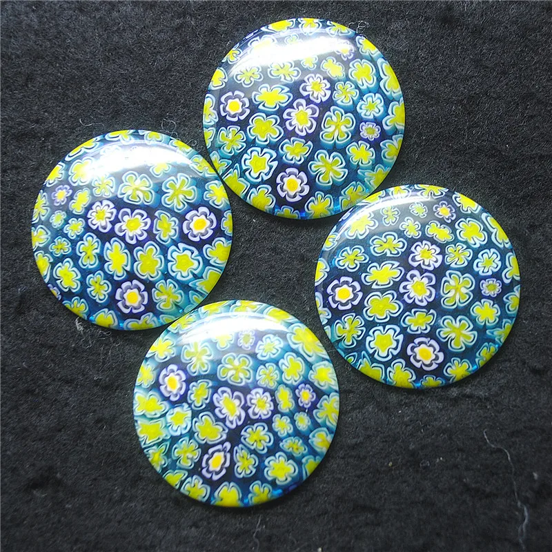 3PCS Hot Millefiori Glass Cabochons Round SHAPE 35MM DIY Jewelry Findings For Fashion Jewelry Making Accessories Top Sells