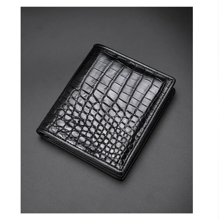 100% Genuine crocodile skin wallet bank cards case alligator belly leather purse credit card purse black color