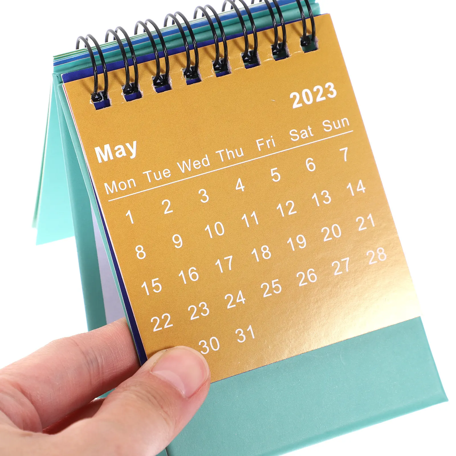 

Mini Desk Calendar Compact Sturdy Standing Table Calendar Simple Chic Design for Teachers Students Professionals Daily Schedule