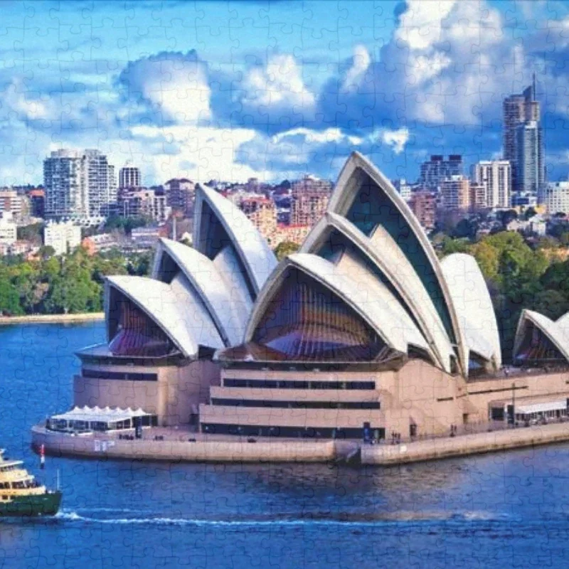 

75*50cm Adult Paper Jigsaw Puzzle 1000PCS Sydney Opera House Construction Series Children Educational Entertainment Toys Puzzles