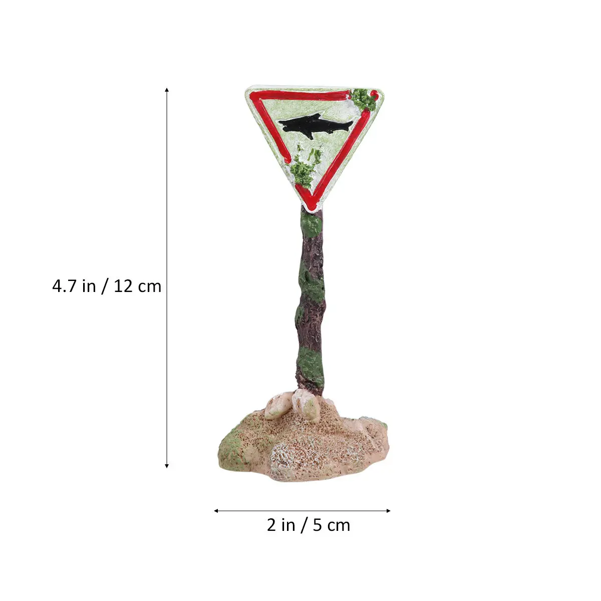 Cartoon Resin Fish Tank Warning Sign Aquarium Decor with Realistic Traffic Design Easy Clean Vivid Color Creative