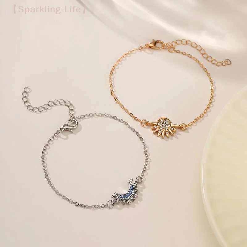 【JYA1】2 قطعة سلسلة الموضة للرجال والنساء هدايا صديق جيد جديد المعادن المغناطيسي الشمس القمر زوجين قلادة الاتجاه مجوهرات