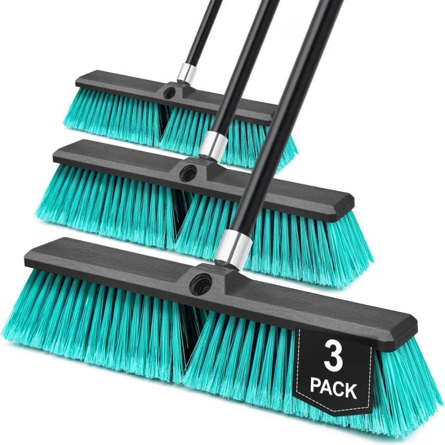 

18 Push Broom Outdoor Heavy Duty 3 Pack Green