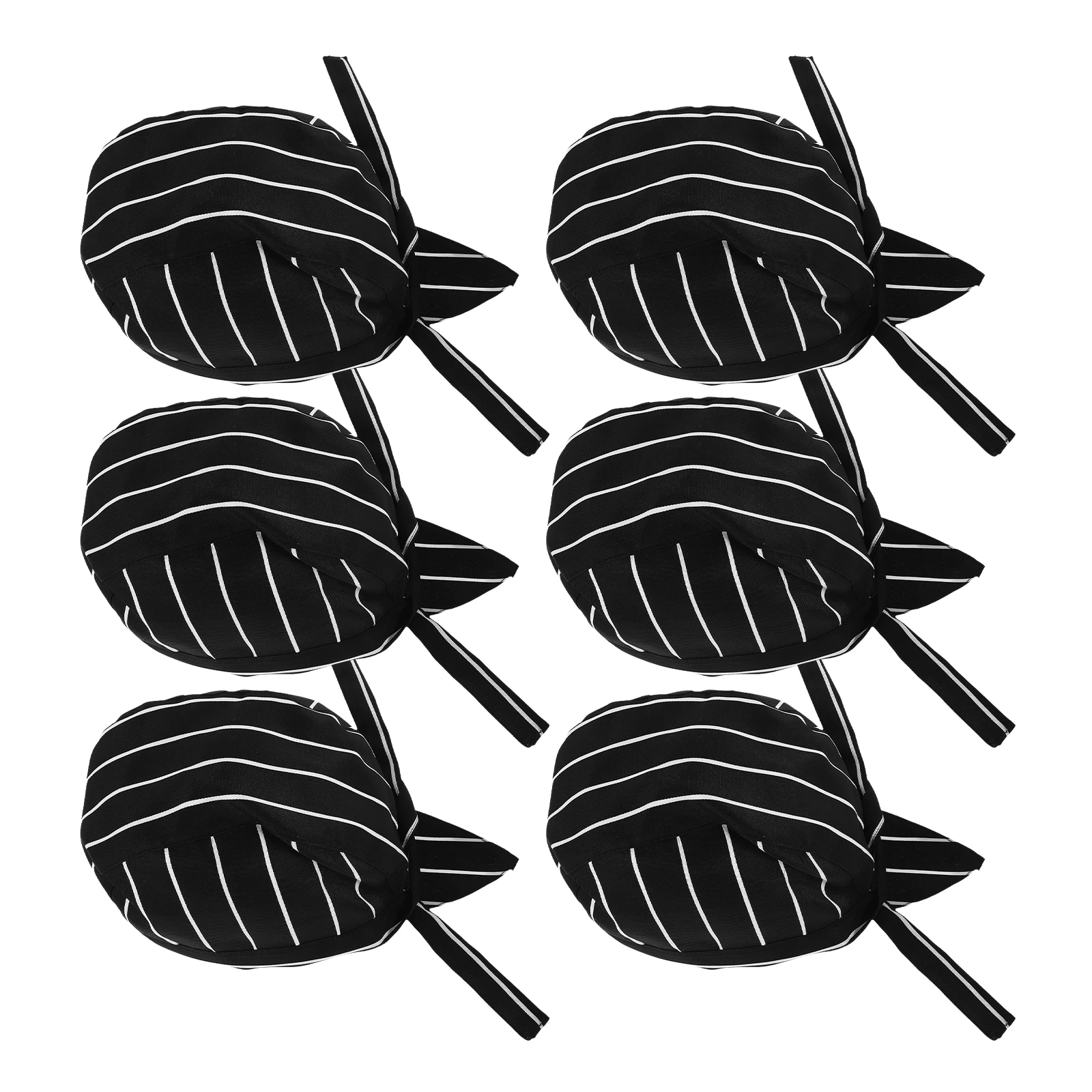 

6 Pcs Chef Hats Turban Small Beanie Caps Pirate Japanese Style Quick Dry Kitchen Headscarf Unisex Hat for Restaurant Uniform