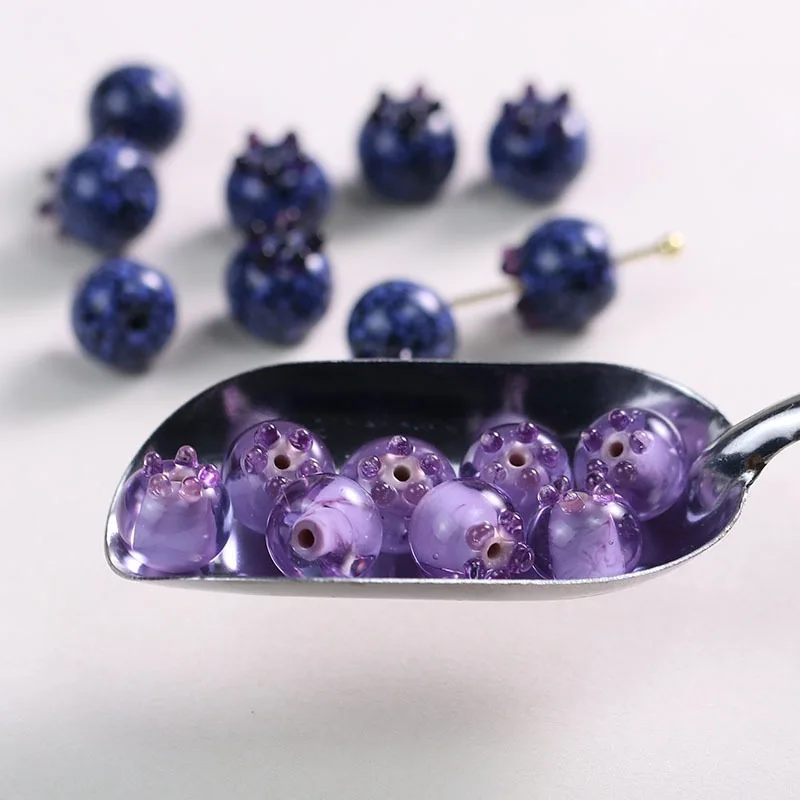 Blueberry Glass Beads Handmade Simulation Fruit Raspberry Jewelry Bracelet DIY Accessories