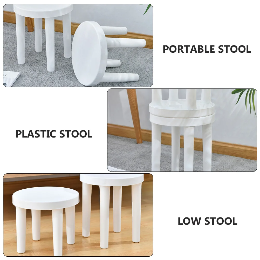 

Plastic Home Bathroom Step Use Portable Practical Plastic Stool Lightweight Easy Low Stool Move