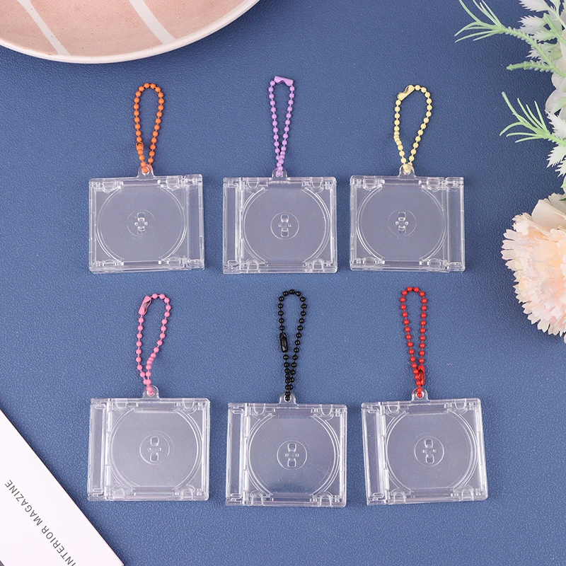 1Pc Peripheral Commemorative Blank Album Mini Clear Acrylic CD Player Shaped Key Pendant For DIY Backpack Hanging Decoration