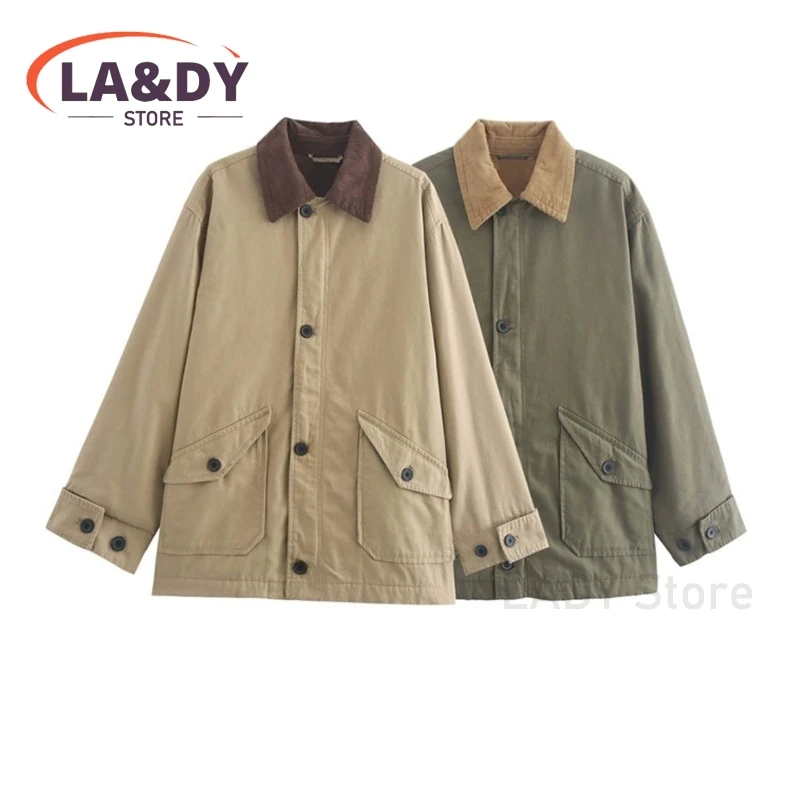 Jacket Coat 2024 Autumn Women Fashion Loose Simple Versatile Female Solid Color Long Sleeve Buttons Casual Outerwears Tops