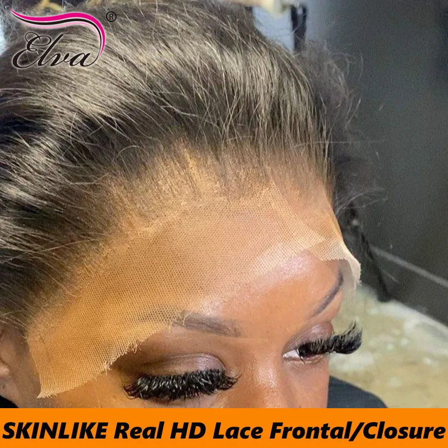 Invisible Real HD Lace Frontal Only Full 13x6 Melt Skins Pre Plucked Lace 5x5 6x6 HD Lace Closure Human Hair Straight& Body Wave